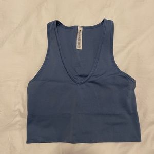 Blue Athleta Aurora Seamless Crop Rib Tank